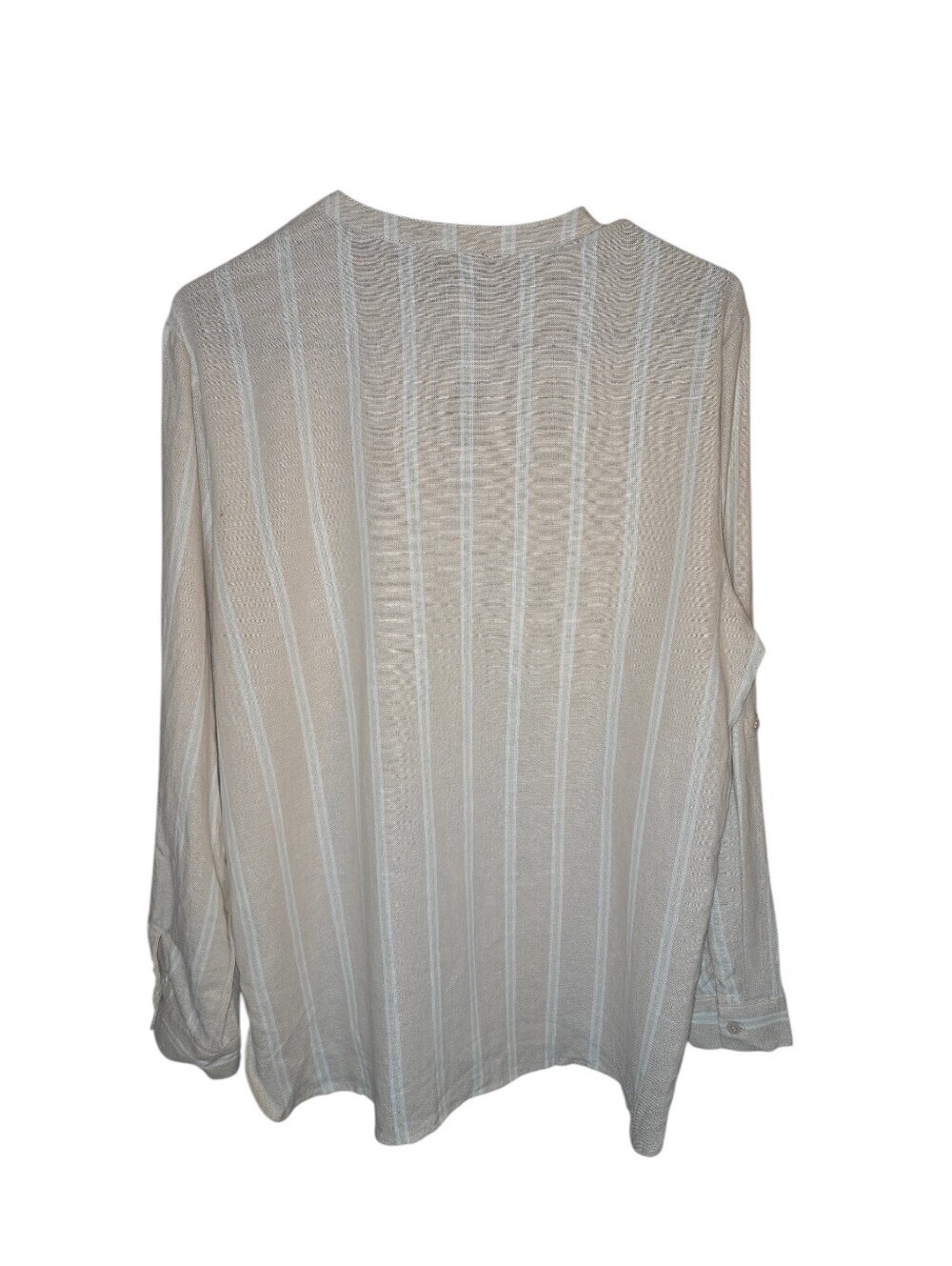 Linen Blend Button Down Women's Top, Lagenlook, Beachy, Casual, Woven, Sz Med - Picture 3 of 12